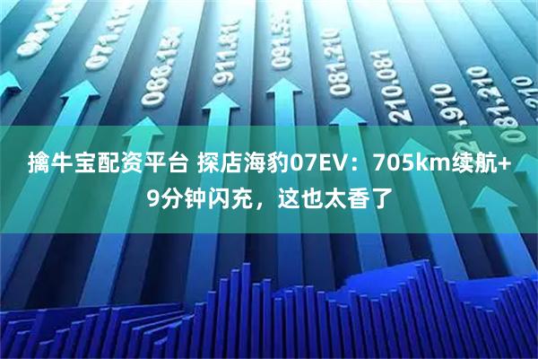 擒牛宝配资平台 探店海豹07EV：705km续航+9分钟闪充，这也太香了